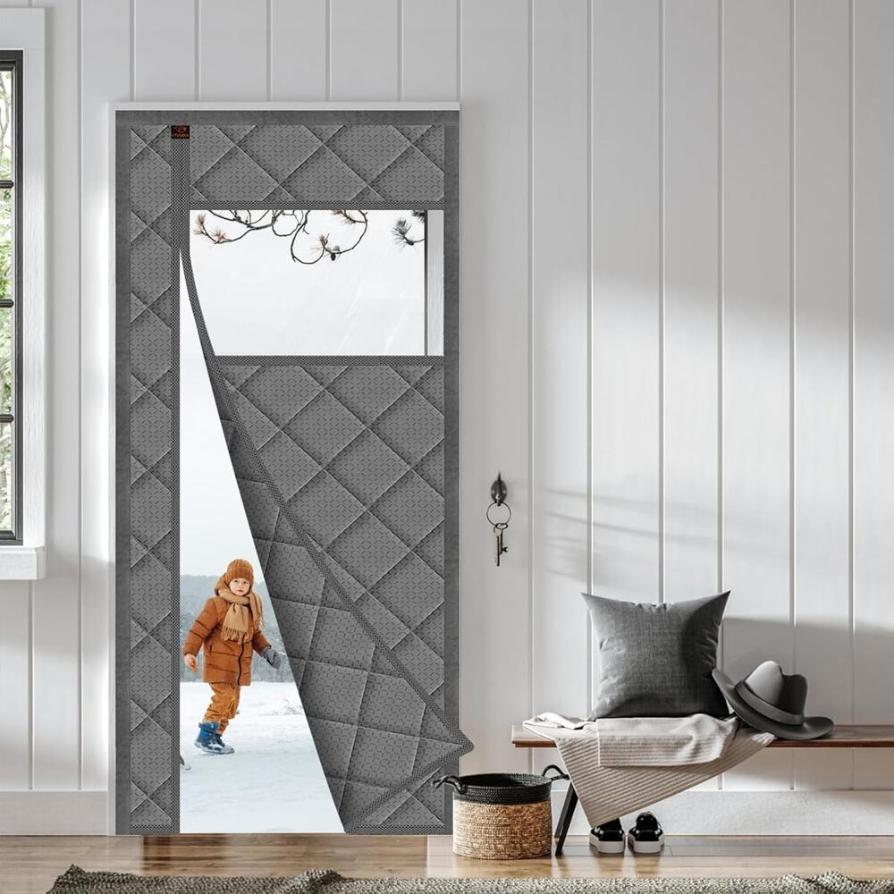 WochiTV Magnetic Thermal Door Curtain, 36 X 80 Inch Insulated Door Cover Thicken